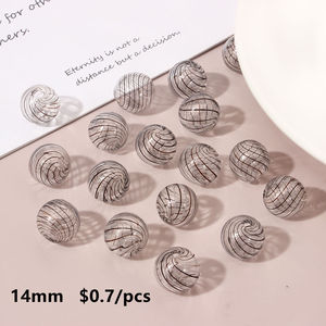 צבעוני חלול זכוכית מוראנו חרוזים 13mm - Product Image 5
