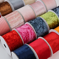 Hiver Solide Polyester Tissé Flocage Rouge Noël DIY Accessoires de Cheveux Décorations Velours Ruban Filaire Pour Couronne