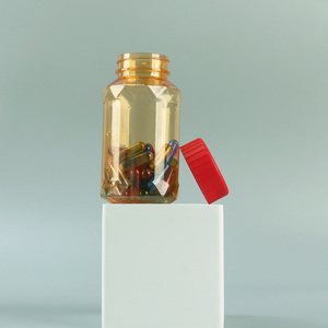 Botella Transparente Amarilla Personalizada, Envase de Plástico PET para Cápsulas, Botella Vacía para Productos de Salud con Tapa de Rosca - Product Image 2