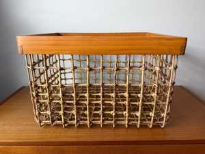 Panier vintage rustique en bambou et rotin, fait main aux Philippines, panier de rangement décoratif tissé naturellement, fournisseur et fabricant en gros - Product Image 2