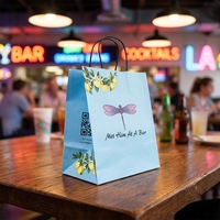 Emballages à emporter écologiques, jetables, recyclables et biodégradables personnalisés, sacs en papier kraft pour la restauration rapide avec poignées pour restaurant, bar