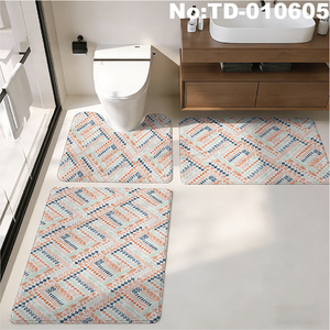 Ensemble de salle de bain de Noël instantané en un seul ensemble : échangez vos anciens <span class=keywords><strong>tapis</strong></span> contre ces <span class=keywords><strong>tapis</strong></span> de fête en 3 pièces, transformez la pièce en quelques minutes. - Product Image 5