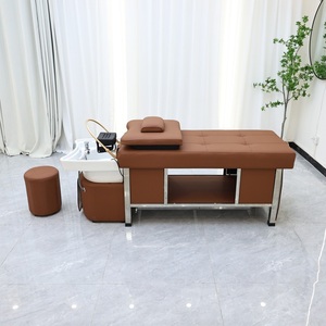 Lit de massage <span class=keywords><strong>professionnel</strong></span> pour salon de coiffure, lit de lavage de cheveux doux, lit de spa pour la tête, circulation d'eau, salon de coiffure - Product Image 3