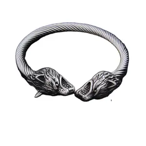 New Arrival Nordic Odin Wolf Bracelet Adjustable Viking Men's Bracelet Men Stainless Steel Wristband Cuff Bracelet For Women
