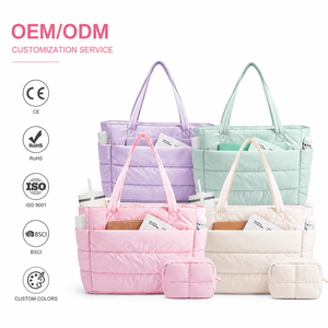 Borsa tote imbottita in nylon <span class=keywords><strong>per</strong></span> donna, borsa tote imbottita <span class=keywords><strong>per</strong></span> lavoro, infermiera, insegnante, borsa a tracolla trapuntata <span class=keywords><strong>per</strong></span> viaggi, palestra, regali - Product Image 1