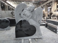 Monument funéraire en granit personnalisé en forme de cœur, pierre tombale pour cimetière, sculptée à la main