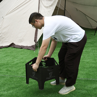 Poêle de jardin pliable sur mesure, barbecue portable, foyer de camping, brasero à bois, foyer extérieur pour le camping