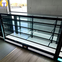Comptoir de présentation en verre pour magasin de tabac moderne avec éclairage LED RGB, cadre en aluminium, robuste et durable, vitrine de vente au détail