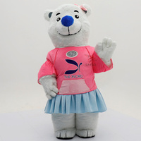 Costume de mascotte d'ours polaire gonflable sur mesure, costume d'ours géant en peluche avec logo pour la promotion de la marque, défilé, événement, OEM