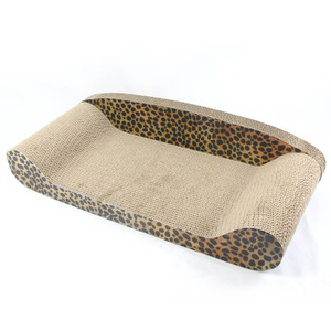 Large Corrugated Cardboard <b>Cat</b> <b>Sofa</b> Leopard Print Scratching Post <b>Cat</b> Toy 60cm x 27.5cm x 13.5cm - Product Image 2