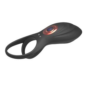 Anneau <span class=keywords><strong>de</strong></span> verrouillage sans fil électrique vibrant à double anneau pour homme, avec retardateur d'éjaculation et 10 modes <span class=keywords><strong>de</strong></span> vibration, améliorant la rigidité érectile - Product Image 4