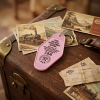 Porte-clés d'hôtel en plastique, porte-clés vintage de motel, porte-clés personnalisés imprimés