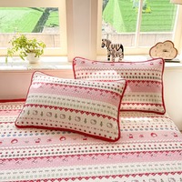 Ensemble de couvre-lit en coton matelassé trois pièces avec drap matelassé, adapté à toutes les saisons