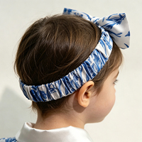 Bandeau en soie imprimé avec nœud pour enfants, 100 % pure soie de mûrier, accessoires de luxe pour cheveux de bébé fille, vente en gros