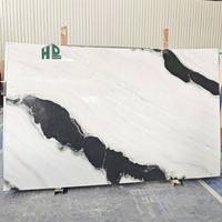 Marbre blanc et noir poli effet panda, résistant aux taches, haute brillance, pour comptoir de cuisine et table à manger