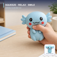 Jouet Squishy Axolotl Géant à Remontée Lente en Mousse PU Souple, Jouet Anti-Stress Animal à Presser pour Enfants