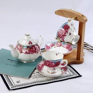 Uniquely Customizable Artisanal Ceramic Coffee Set Eye-Catching Design for Cozy Coffee Fine Bone China 5 Pcs <strong>Teaset</strong> - Product Image 4