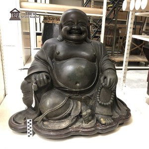 Estatua de Buda Sonriente de Bronce Fundido Grande TREVI |   Escultura de <span class=keywords><strong>Maitreya</strong></span> Sentado sobre un Trono de Loto para Jardín y Templo - Product Image 2