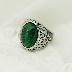 Stainless Steel Casting Wholesale Luxury Designs Vintage 18k Gold Big Stone Gemstone <strong>Opal</strong> <strong>Ring</strong> for Men - Product Image 4