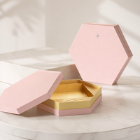 Individuell Bedruckte Sechseckige Zweiteilige Papierbox mit Einlage für Süßigkeiten, Schokolade und Geschenkverpackungen