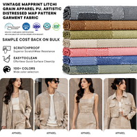 Tissu d'habillement de haute qualité à motifs géométriques personnalisés, multi-textures, aspect tissu PU pour vêtements