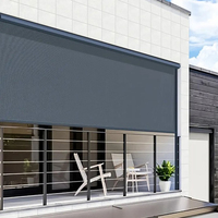 Cortina Impermeable para Pérgola de Jardín, Cortinas Ajustables con Control Remoto, Protección Solar, Duraderas, Impermeables, con Cierre Enrollable