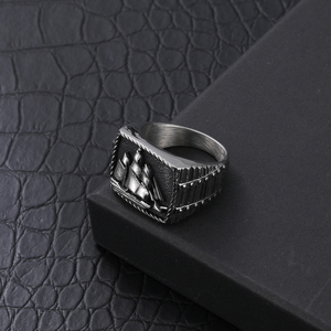Anello Punk da uomo in acciaio inossidabile con disegno a barca all'ingrosso - Product Image 4