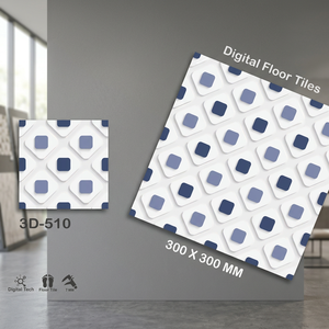 Carreaux de sol en céramique 300x300mm 30x30cm 12x12, effet marbre Calacatta 3D, émaillés numériquement, brillants - Product Image 2