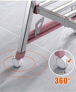 Estante de Lavandería Metálico Plegable de Dos Niveles, Ahorra Espacio, con Bolsa de Almacenamiento para Baño - Product Image 4