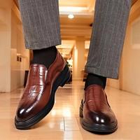 Chaussures Oxford en cuir pour homme, style britannique, bout pointu, rehaussantes, antidérapantes, à enfiler.