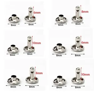 Remaches de doble tapa de Metal de 5mm a 12mm, remaches redondos para bolso Artesanal de cuero, cinturón, prendas, sombrero, zapatos, decoración de cuello de Mascota - Product Image 5