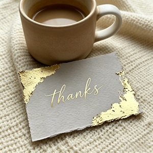 Cartes de remerciement personnalisées avec logo en feuille d'or pour vêtements, lettres d'invitation et cartes de vœux en papier - Product Image 4