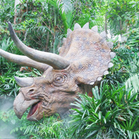 Dinozor Eğlence Parkı İnteraktif Dekorasyon Robotik Animatronik Dinozor Başı Satılık animatronik modeller