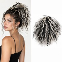 Perruque synthétique européenne et américaine résistante à la chaleur, boucles transparentes et volumineuses, style chignon, pour femme
