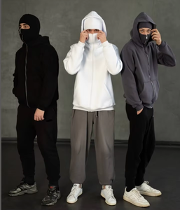 Sweat-shirt à capuche noir pour homme OEM avec masque de ski intégral intégré - Product Image 3