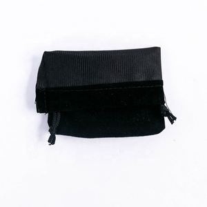 Wholesale Customize Golden Logo Print 7x9cm Small <b>Black</b> Jewelry Packing Pouch Drawstring Gift <b>Velvet</b> Bag - Product Image 3