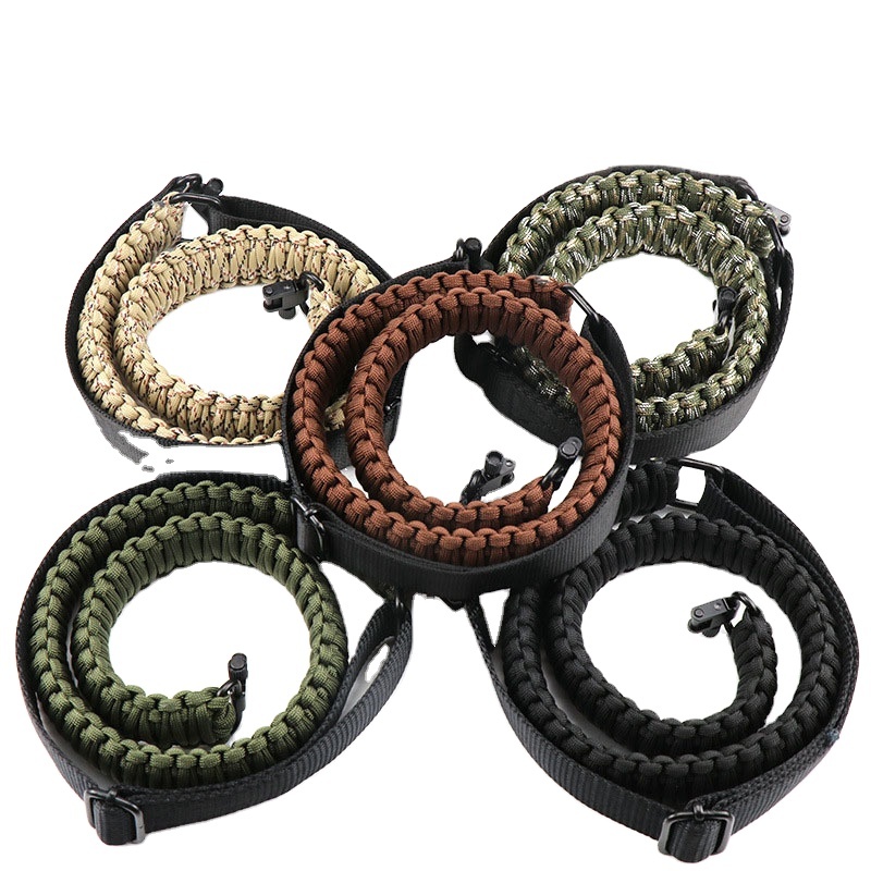 Multifunction Adjustable Gun Sling Factory Hand-Knitting Outdoor 7-Core Paracord Gun Sling Hunting Accessories