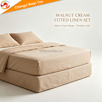 Housse de couette en lin 100% pur lin, couleur beige naturel, ensemble de literie, drap de lit, housse de couette Queen King Single Euro