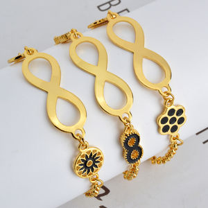 Pulsera al por Mayor de Acero Inoxidable 2022, Chapada en Oro de 18K, Religiosa, Ajustable, con Dije de Infinito - Product Image 2