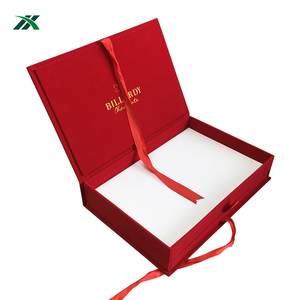 Scatole Regalo di Lusso Personalizzate Yuxuan in Velluto Rosso, Confezione a Doppio Strato con Cassetto in Carta - Product Image 4