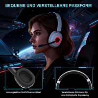 Casque de jeu sans fil RGB avec micro ENC, tri-mode BT5.3/2.4G/3.5mm, double connexion pour PS5 PS4 Switch PC Mac