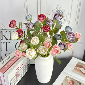 Bouquet de roses artificielles en soie Jinxi, style vintage réaliste, décoration de mariage et de maison, 10 pièces - Product Image 3