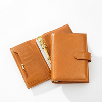 Y&G Nouveau classeur de budget A6 élégant en cuir personnalisé à anneaux dorés de 30 mm, avec feuilles mobiles, pour agenda et défi d'épargne