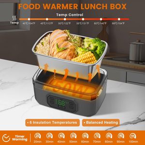 Rechargeable Stainless Steel <b>Lunch</b> <b>Box</b> Wireless Heating Water-free Large Capacity Portable Electric for Students Office Use - Product Image 3