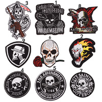 Patch brodé thermocollant style Mexique, motif rose et crâne – Grande Vente