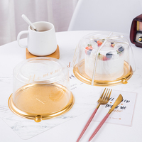 Boîte d'emballage transparente jetable de 6 pouces pour gâteau au fromage, mille-feuille, mousse, design déchiré à la main, modèle fabriqué en Chine