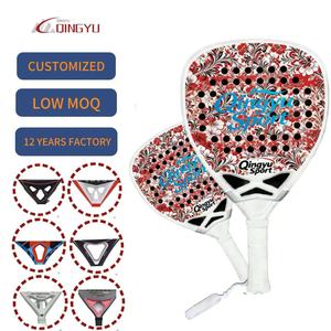 Raqueta de Pádel Profesional Personalizada de Alta Calidad Qingyu Sport, Nueva Raqueta de Tenis de Playa con Núcleo de Eva de Carbono 18K y Malla 12K - Product Image 1