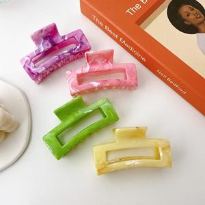 الرخام الباستيل النيون البلاستيك مشبك شعر مخلب 2023 الكورية مخصص الاكريليك الجوف مستطيل مشبك شعر كليب للنساء إكسسوارات الشعر - Product Image 3