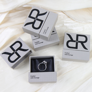 Custom <b>Black</b> logo Recycled Cardboard <b>Boxes</b> for Packiging Jewelry with Foam Insert - Product Image 3