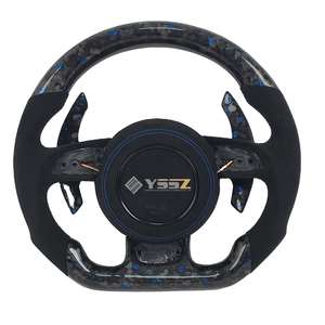 Elegante <span class=keywords><strong>rifacimento</strong></span> interno del Volante in fibra di carbonio in pelle blu resistente per <span class=keywords><strong>auto</strong></span> a 2013 2016 Volante A3 - Product Image 1